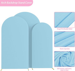 Wedding Arch Cover (7.2FT, 6.6FT, 6FT) Set of 3 Spandex Fitted Wedding Arch Stan