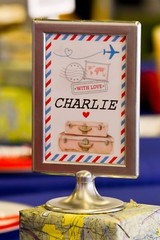 Wedding Table Signs / Names Aviation Airplane Red Blue Theme Phonetic Alphabet