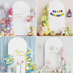 7.2FT Wedding Arch Backdrop Cover Spandex Fitted White Wedding Arch Covers round