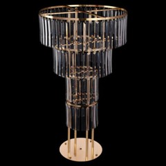 Gold Crystal Flower Stand Round Pedestal Stand Flower Stand for Wedding Decor