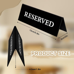 6 Pieces Plastic Reserved Table Sign for Wedding Acrylic Double Side Table Tent