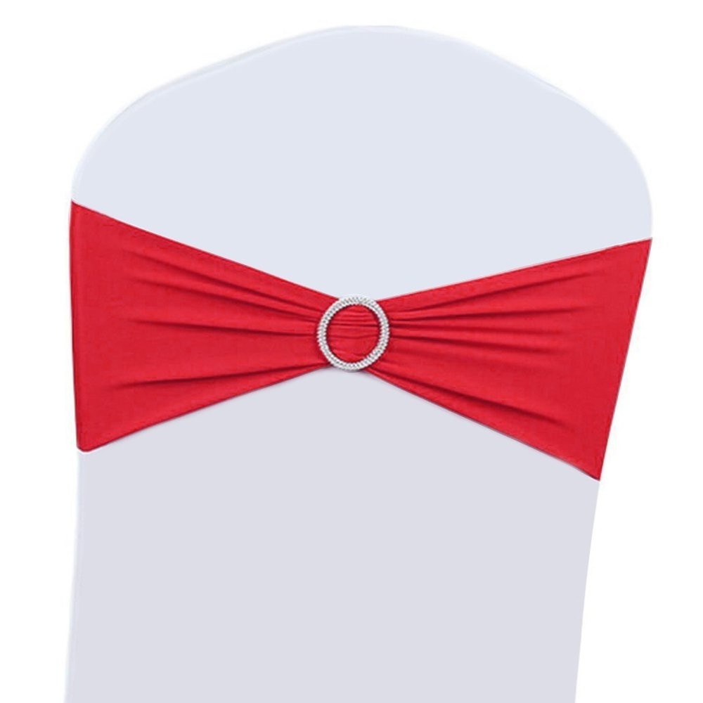 100PCS Wedding Chair Decorations Stretch Red Chair Bows and Sashes for Party …