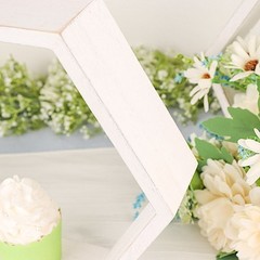 2 WHITE 9″ Hexagon Wood Geometric WALL SHELVES Wedding Party Home Decorations