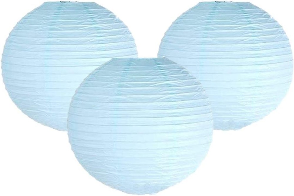 4″6″8″10″12″14″16″18 Round Paper Lanterns Lamp Wedding 18″/45CM, Baby Blue