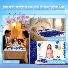 3200 Pcs Artificial Rose Petals for Romantic Night, Fake Rose Flower Blue