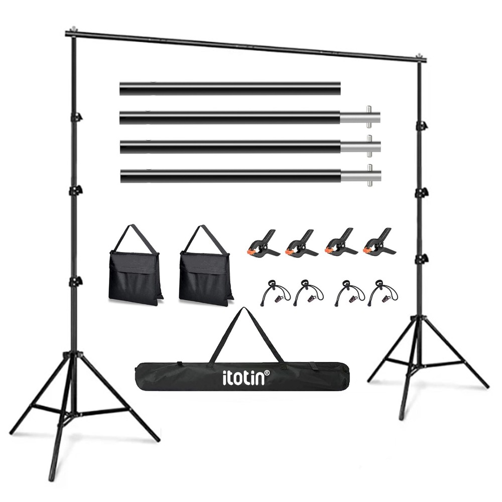 Photo Backdrop Stand 9ft x 10ft Photograhy Adjustable Background Stands Suppo…