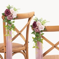 Wedding Aisle Decorations Mauve Pew Flowers Set of 10 for Wedding Ceremony Pa…