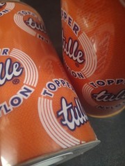 25Yd Vintage Topper Tulle Net Ribbon Tangerine 🍊 Bright Orange Prom Netting 6″