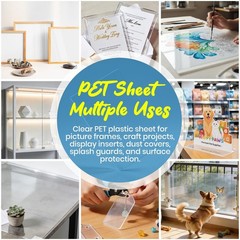 3 Pack PET Sheet Panels – 24″ x 48″ x 0.04″ Plexiglass – Quality Lightweight …