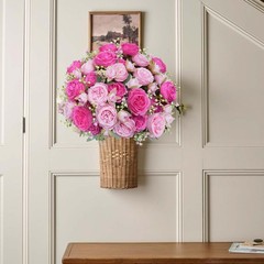 10 Bundles Peonies Artificial Flowers, Pink Silk Peony Flower Bulk Bridesmaid…