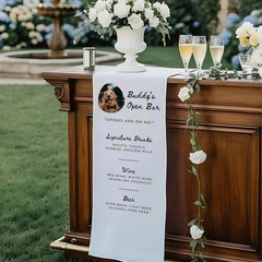 Custom Pet Dog Wedding Bar Menu Banner Signature Drinks Sign