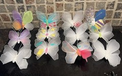 Nylon Mesh 12 Handmade Butterflies Home Decor. 2c.
