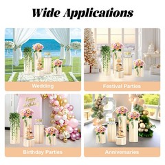 5pcs Cardboard Flowers Stands Milky White Flower Vase Stand Wedding Centerpieces