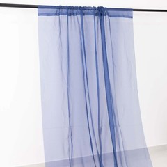5ft x 32ft NAVY BLUE Premium Chiffon Sheer Backdrop CURTAIN PANEL Drape Party