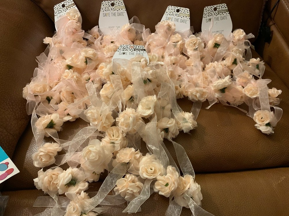 Miniature Peach Rose Ribbon Garland Save The Date Joanne’s Wilton Simplicity