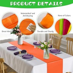 12 Pcs Neon Glow Bright Color Satin Silk Table Runners, Neon A-Bright Color