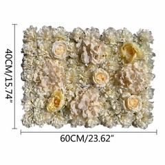 6 Pack Artificial Silk Flower Wall Panels for Wedding & Party Decor