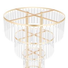 Wedding Gold Crystal Flower Stand Round Pedestal Stand Crystal Flower Stand