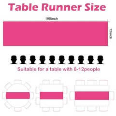 Rose Red Table Runner, 10 Pack Satin Table Runner 12 x 108 Inch Long Silk