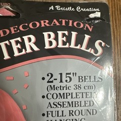 VTG 1998 Beistle Westminster Big Wedding Bells 2 15 In Decor Honeycomb Pink USA