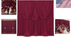 Burgundy 4 Panels Backdrop Curtains – 12ft High for Stunning Scenes