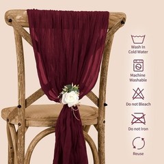 50 Pack Cheesecloth Chair Sashes Rustic Wedding Party Decor Washable Durable New