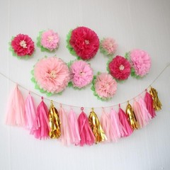Pink Paper Flower Wedding Centerpiece Birthday Party Backdrop Nursery Room Wa…