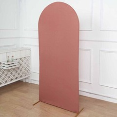 6 ft TERRACOTTA Matte Fitted Spandex Round Top Arch Backdrop STAND COVER Party