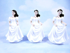 Bridal Shower Cake Topper Or Wedding Decor 4.5″ Lady In White Gown Lot Of 3