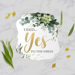 Lush Greenery I Said Yes To The Dress Sign / 10″ x 12″ Elegant Floral Wedding…