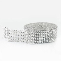 10Yards 8Rows Diamond Mesh Wrap Roll Rhinestone Crystal Ribbons Wedding Decor