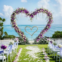Heavy Duty Heart Wedding Arch Dual Support Flower Balloon Backdrop Stand Decor