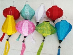 Set 8 Bamboo Silk Lanterns for Tea Party Decoration Vietnamese wedding Lamp