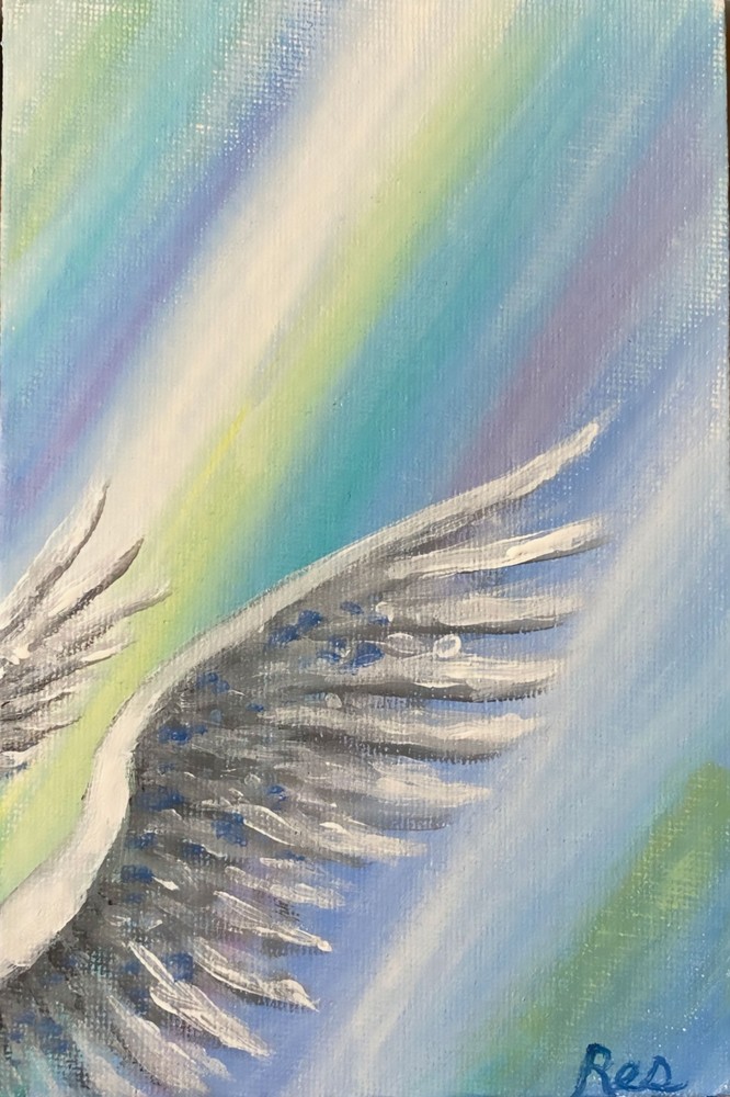 Angel wings,angel painting,original art,rainbow,rainbow shops,gay pride,white