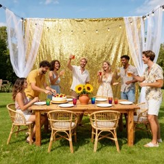 VOK Gold Sequin Backdrop Curtains 2 Panels 2FTx8FT Glitter Photography Backgr…