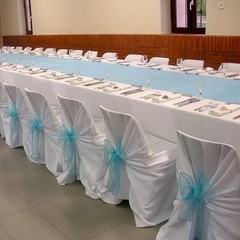 50 White Universal PolyesterCHAIR COVERS Wedding Supplies Event Banquet Party