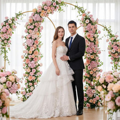 Metal Arch Backdrop Stand, 6FT+5FT+4FT Wedding Arch Frame, Gold Wedding Arch Bac