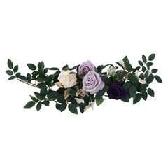 Wedding Chair Back Flowers Artificial Prevent Fading Purple Chair Decorations