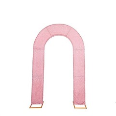 8ft ROSE GOLD Shimmer Fitted Spandex Open Arch Double Sided Backdrop STAND COVER