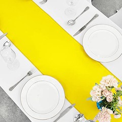 4-Pack Yellow Satin Table Runner 12 x 108 Inch Long Bright and Smooth Silk