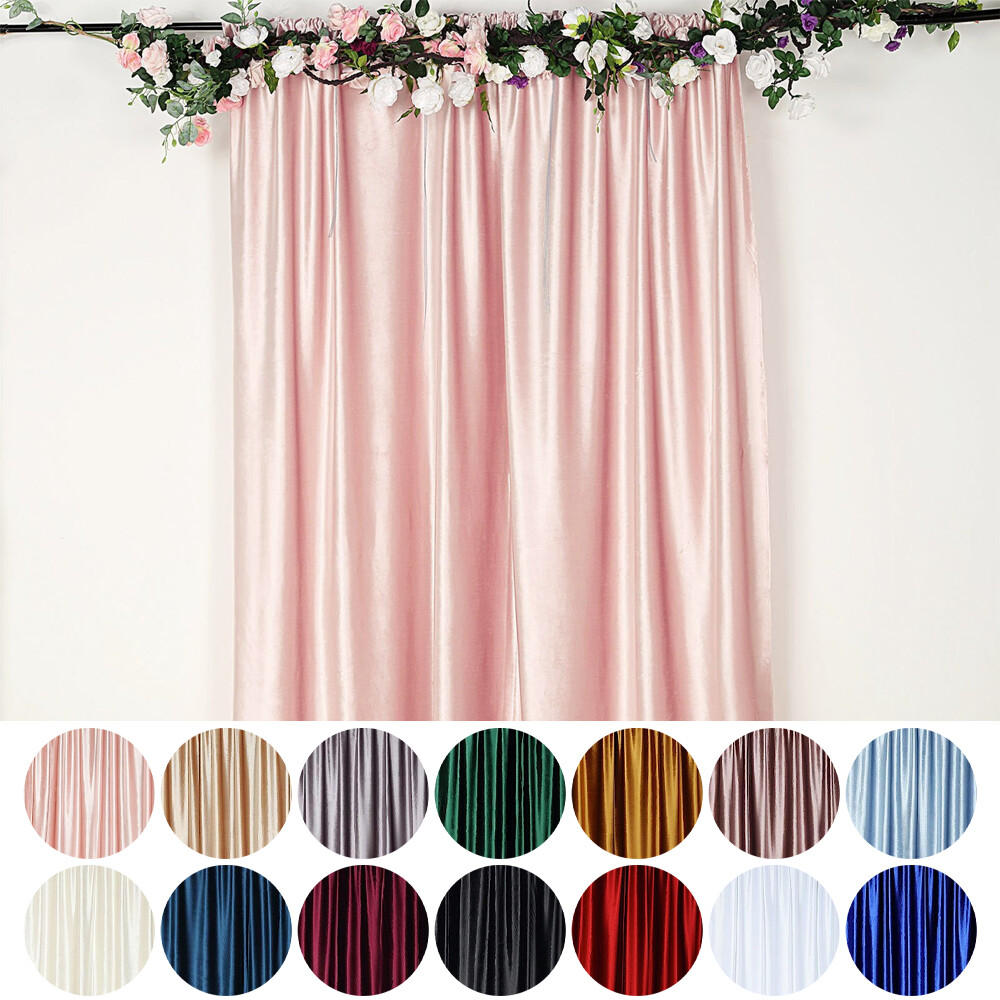 8 ft x 8 ft Premium Velvet Backdrop Curtain Photobooth Wedding Party Decorations
