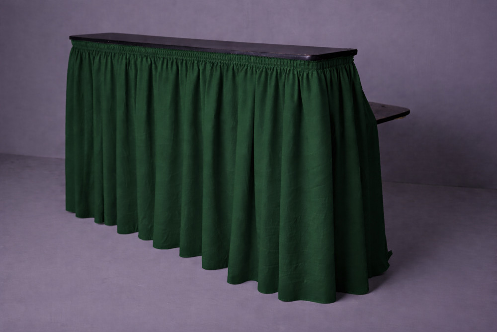 Skirting Lot (2 pieces) 8′ long, 42″ tall Green Polyester
