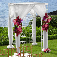 Beautiful Wedding Canopy Chuppah Square Backdrop Stand w/ UV-Proof Roof Cover