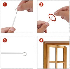 Gocelyn 2 Pack 3-Meter White Curtain Wire Kits with 10 Stainless Steel Curtai…