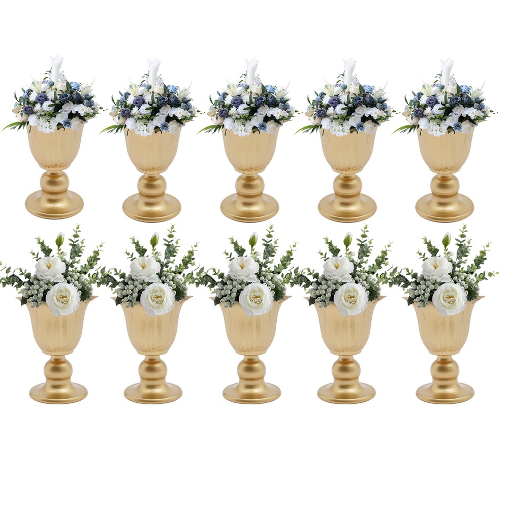10x Metal Flower Trumpet Vases DIY Elegant Wedding Tabletop Centerpieces Vases