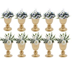 10x Metal Flower Trumpet Vases DIY Elegant Wedding Tabletop Centerpieces Vases