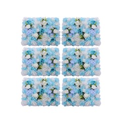 24*16in 6Pcs Light Blue Artificial Flowers Silk Fabric Wall Decoration Panels