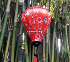 Lot of 16 pcs of 40cm HoiAn silk lanterns with flower printing on fabric