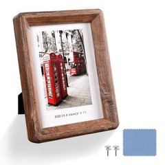5×7 Picture Frame – Rustic Wooden Picture Frame with Real Tempered Glass, Gif…