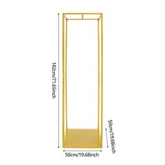 Wedding Square Flowers Stand Stage Gold Decor Backdrop Props Bracket Metal Stand